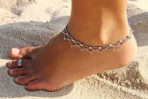 Pulseira de Pé Prateada