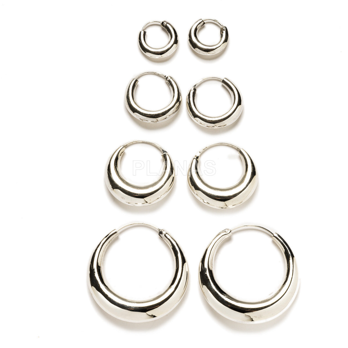 Argolas Silver Gems Par