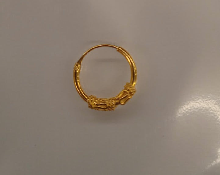 Argola Prata Dourada Trabalhada Unidade