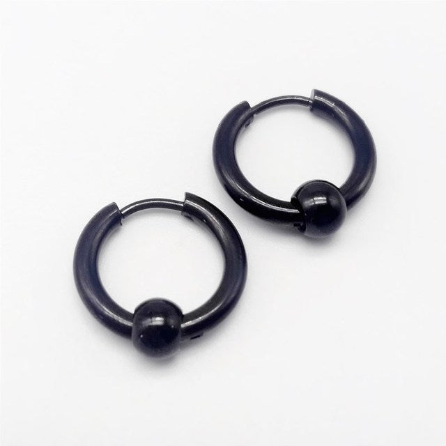 Argola Bola Aço Preto
