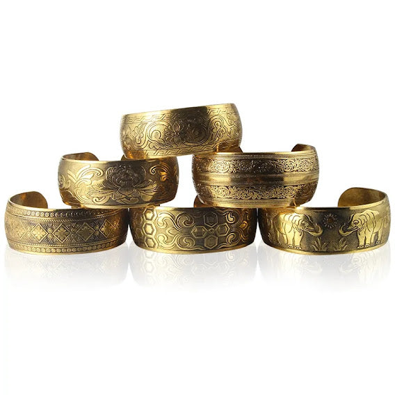 Pulseira Indiana Latão Dourado