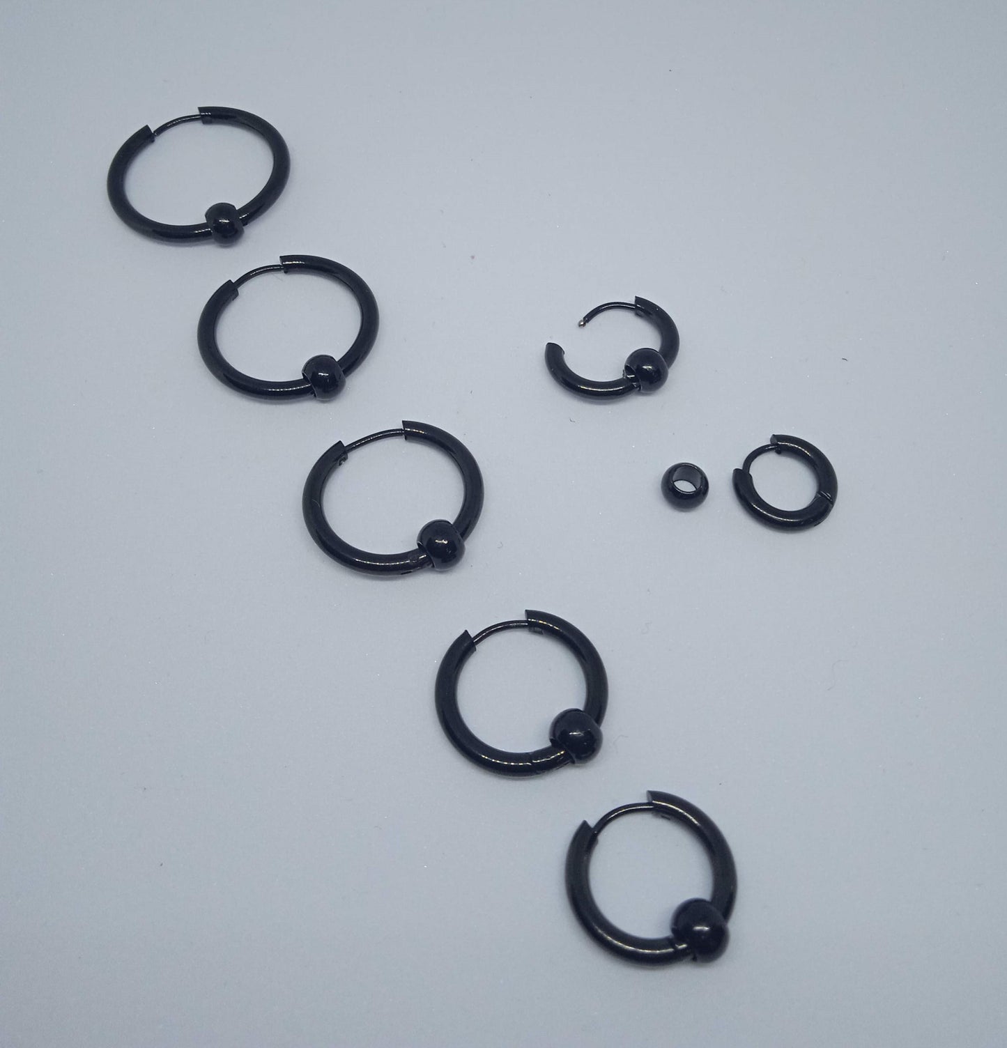Argola Bola Aço Preto