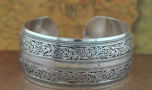 Pulseira Indiana Latão Prateado