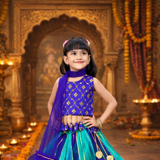 Conjunto lehenga choli Criança