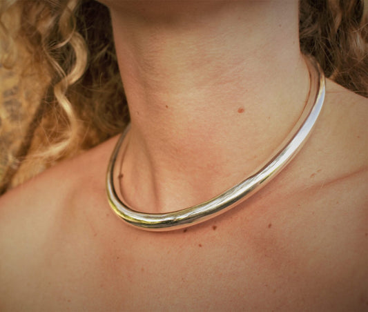 Colar Choker Bohemian Silver Brass