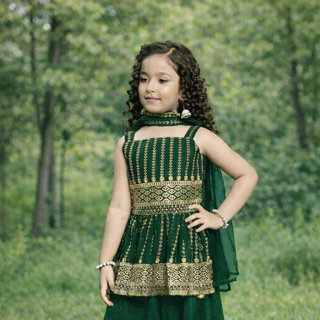 Sharara Set de criança Verde