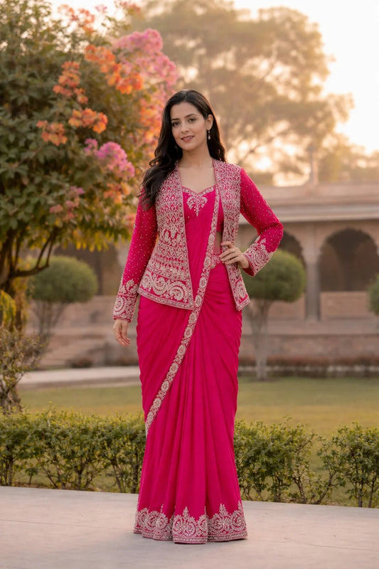 ✨ SAREE READY TO WEAR COM KOTI