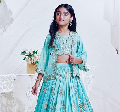 Conjunto lehenga choli Criança