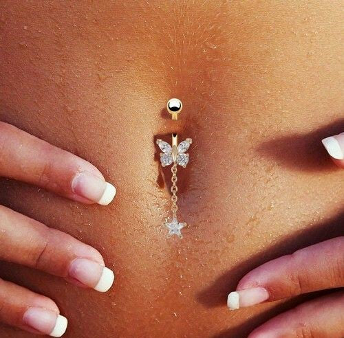 Piercing Umbigo Com Pendente