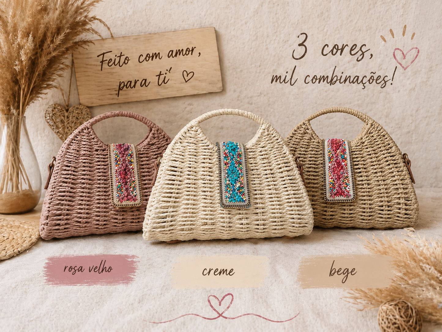 Mala Boho Chic em Palha