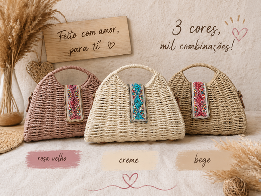 Mala Boho Chic em Palha