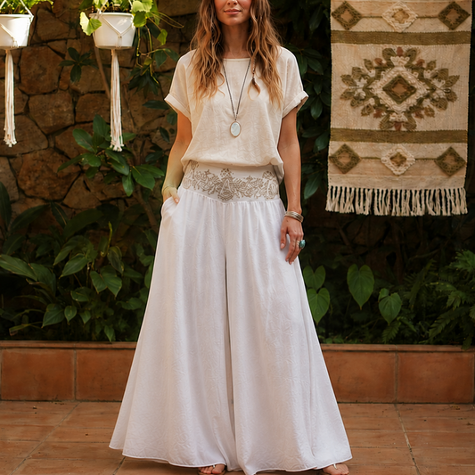 Pantalon com Bordado