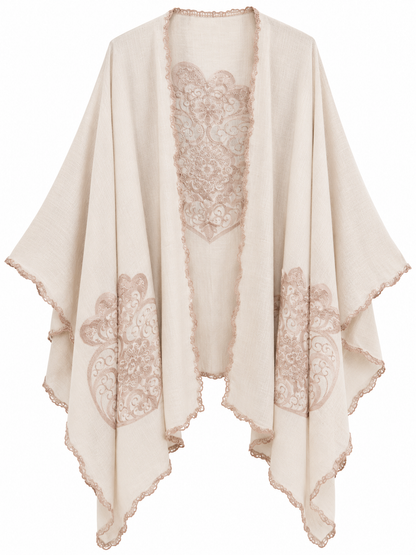 Capa Feminina Boho Chic com Bordado