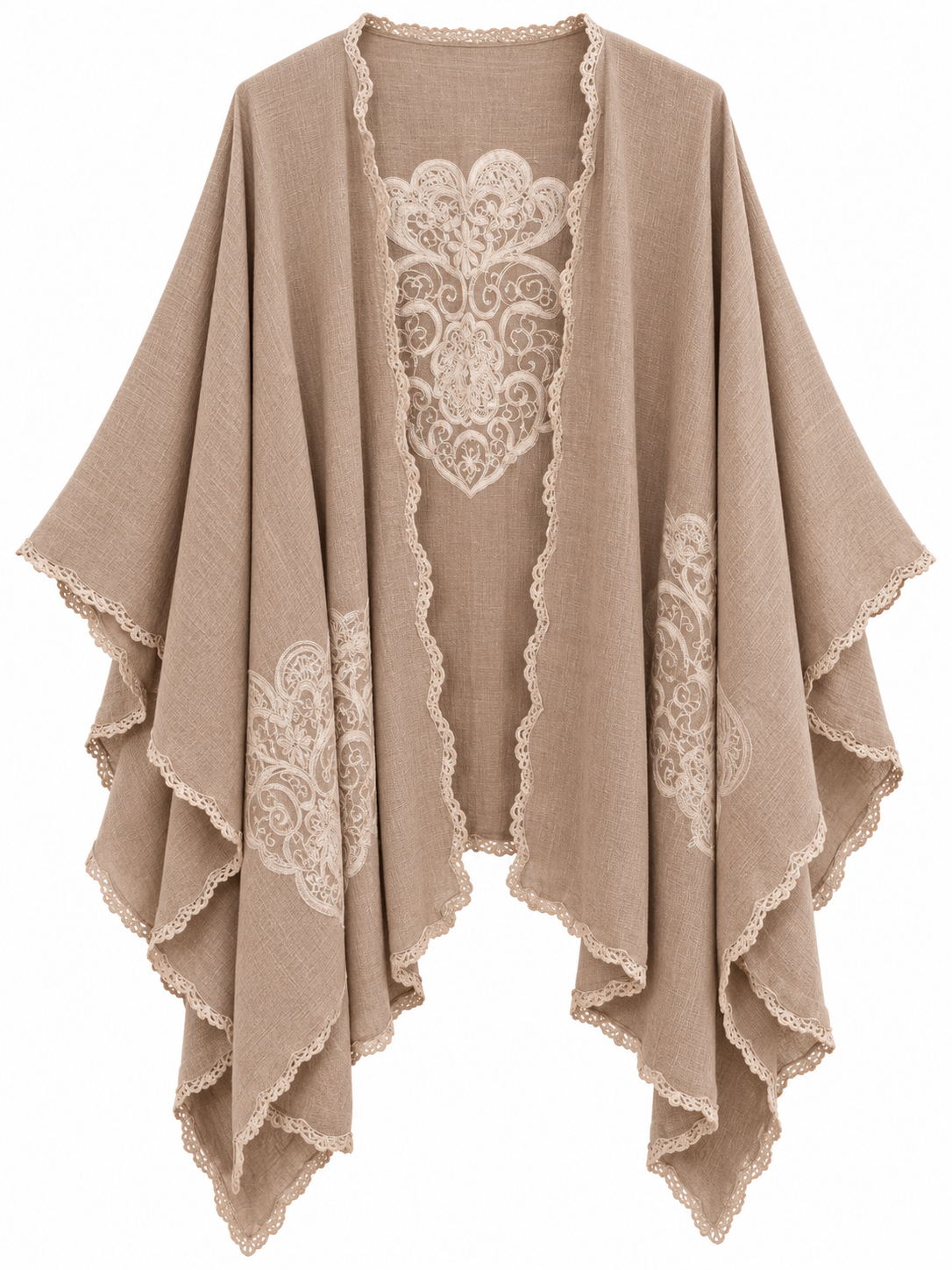 Capa Feminina Boho Chic com Bordado