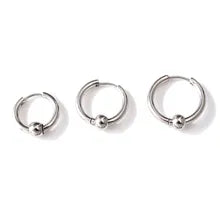 Argola Bola Aço Prateado