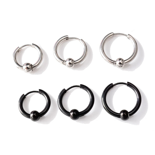 Argola Bola Aço Preto